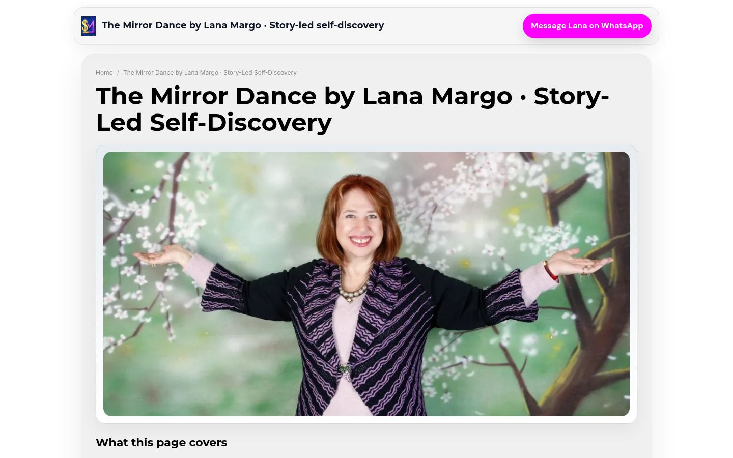 The Mirror Dance by Lana Margo · Story-led self-discovery · HOMEPAGE_SCREENSHOT