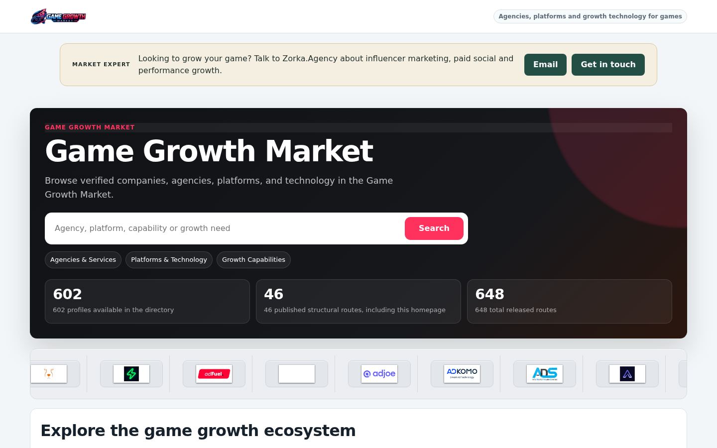 Game Growth Market &middot; HOMEPAGE_SCREENSHOT
