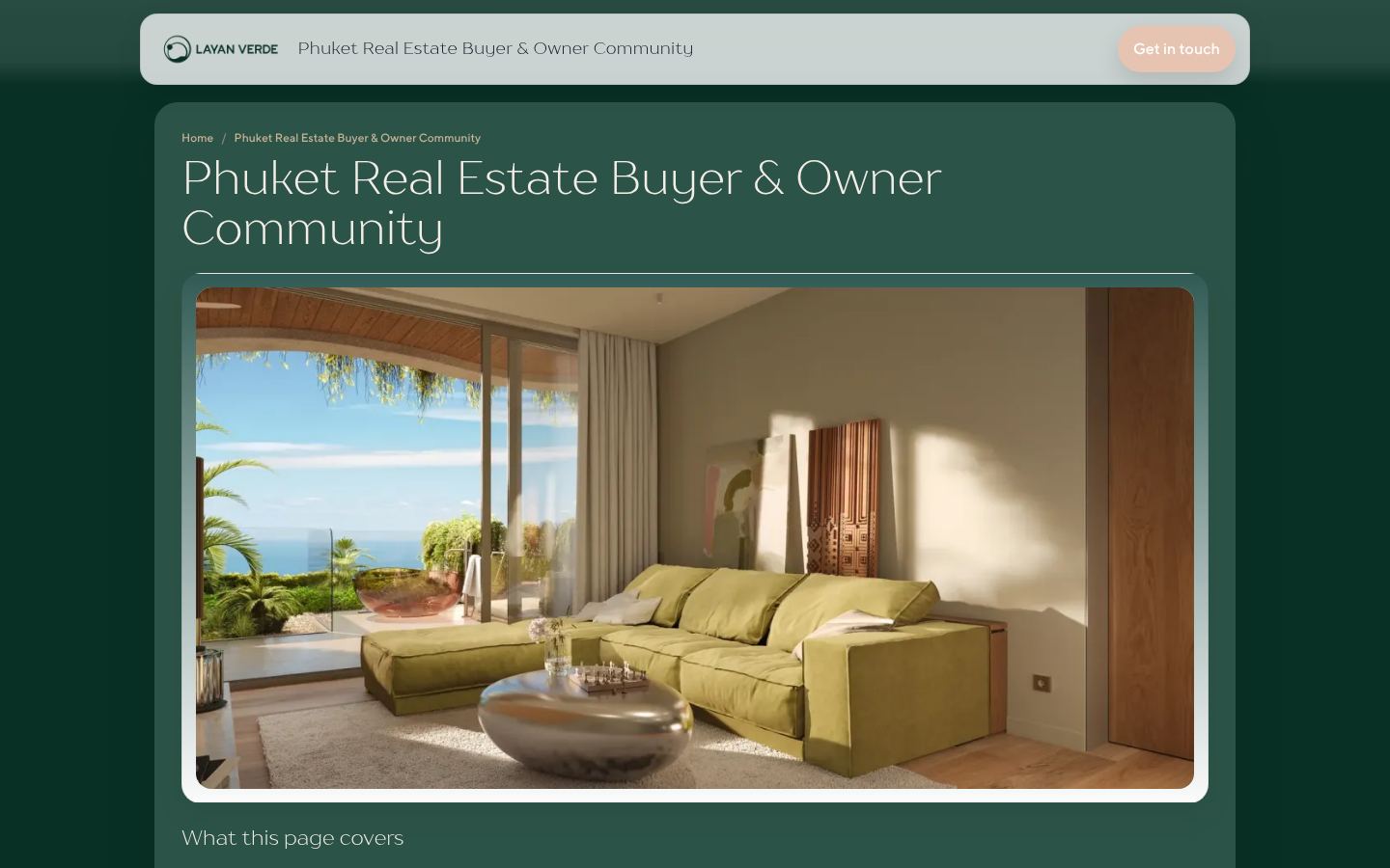 Phuket Real Estate Buyer & Owner Community · HOMEPAGE_SCREENSHOT